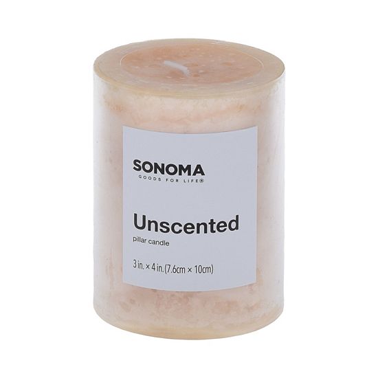 Sonoma Goods For Life® Unscented 3" X 4" Pillar Candle