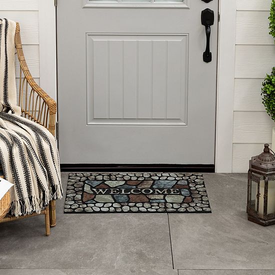 Sonoma Goods For Life® Pebble Slate Welcome 18" X 30" All Weather Doormat