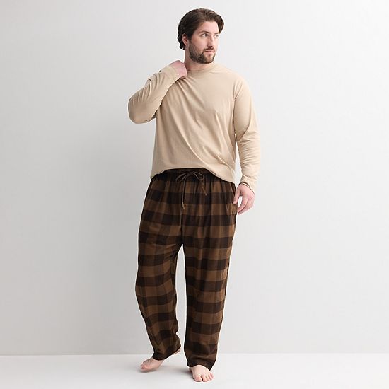 Big & Tall Sonoma Goods For Life® 2-pc. Long Sleeve Pajama Top & Flannel Pajama Pant Set