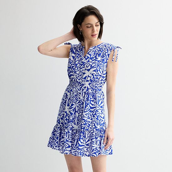 Women's Sonoma Goods For Life® Tie Shoulder Henley Dress