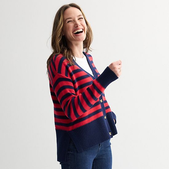 Women's Sonoma Goods For Life® Side Slit Button Front Cardigan