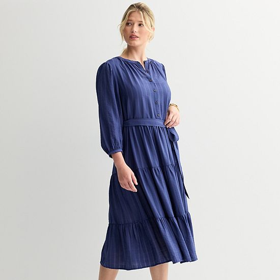 Women's Sonoma Goods For Life® Three-Quarter Sleeve Midi Dress