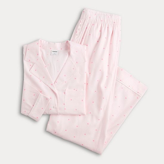 Women's Sonoma Goods For Life® Woven Notch 2-pc. Pajama Top & Pajama Bottoms Set