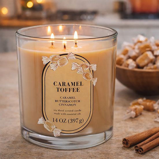  Sonoma Goods For Life® Caramel Toffee 14-oz. Single Pour Jar Candle