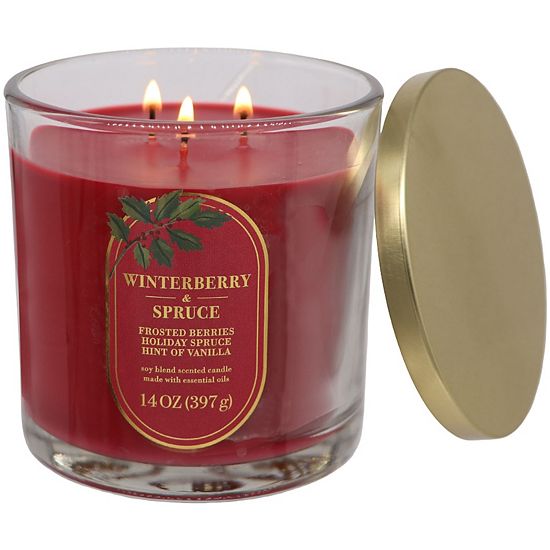  Sonoma Goods For Life® 14-oz. Winterberry & Spruce Single Pour Candle Jar