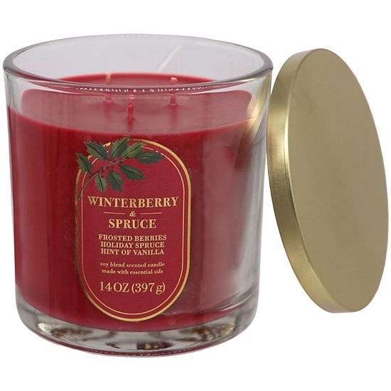  Sonoma Goods For Life® 14-oz. Winterberry & Spruce Single Pour Candle Jar