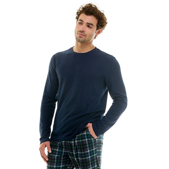  Men's Sonoma Goods For Life® Supersoft Waffle Long Sleeve Crewneck Pajama Shirt
