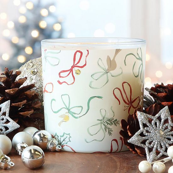  Sonoma Goods For Life® 12-oz. Holiday Bows Decal Candle