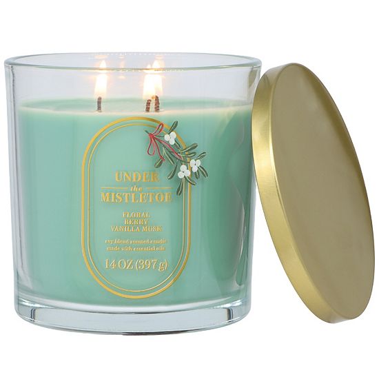  Sonoma Goods For Life® Under The Mistletoe Floral Berry Vanilla Musk 14-oz. Large Candle Jar