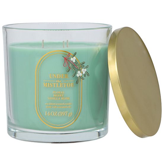  Sonoma Goods For Life® Under The Mistletoe Floral Berry Vanilla Musk 14-oz. Large Candle Jar