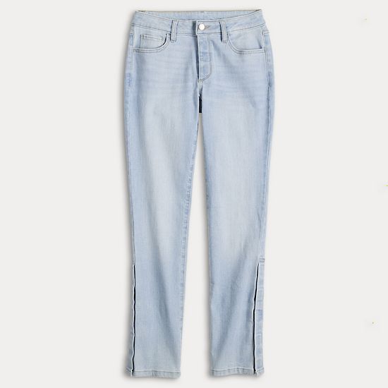  Women's Sonoma Goods For Life® Adaptive Easy Dressing Mid-Waisted Straight Leg Jeans