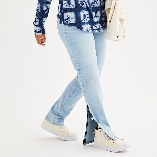  Women's Sonoma Goods For Life® Adaptive Easy Dressing Mid-Waisted Straight Leg Jeans