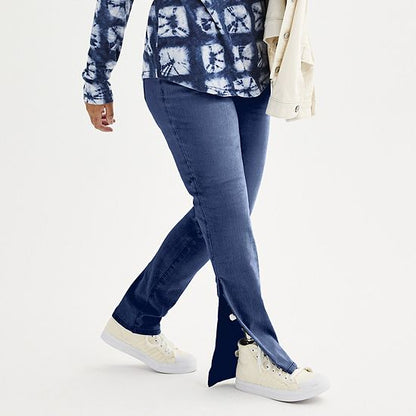  Women's Sonoma Goods For Life® Adaptive Easy Dressing Mid-Waisted Straight Leg Jeans