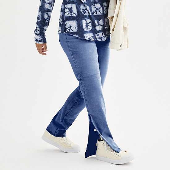  Women's Sonoma Goods For Life® Adaptive Easy Dressing Mid-Waisted Straight Leg Jeans