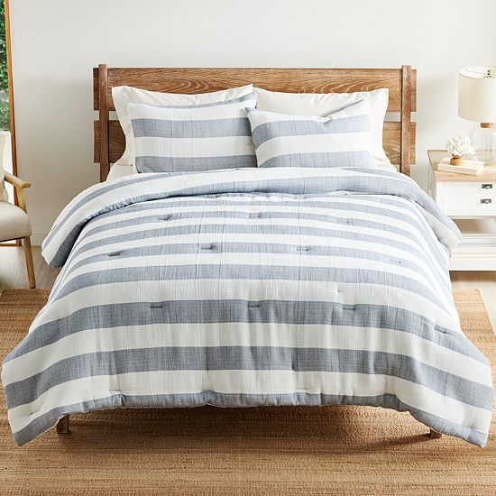  Sonoma Goods For Life® Stillwater Gauze Stripe Comforter Set With Shams
