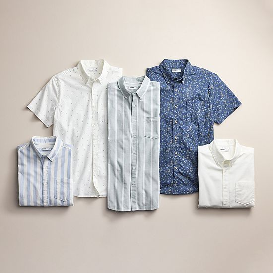  Men's Sonoma Goods For Life® Short Sleeve Perfect Length Button Down Shirt