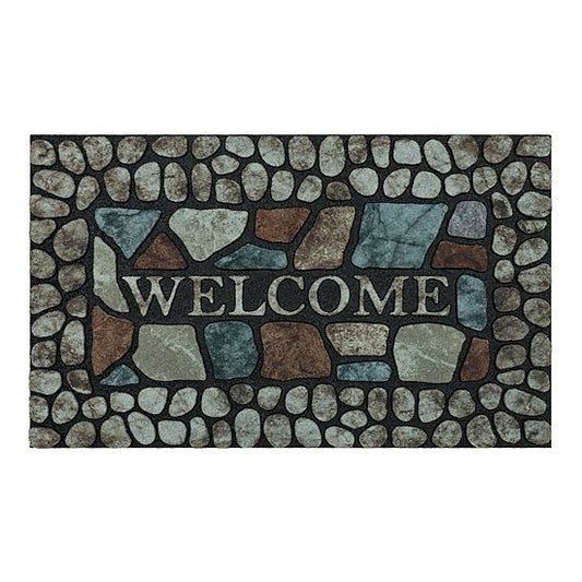 Sonoma Goods For Life® Pebble Slate Welcome 18" X 30" All Weather Doormat