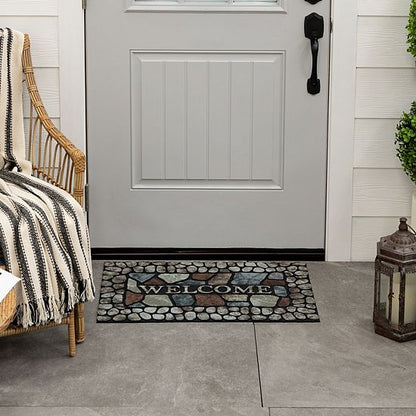  Sonoma Goods For Life® Pebble Slate Welcome 18" X 30" All Weather Doormat