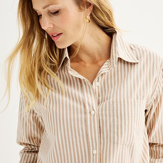  Women's Sonoma Goods For Life® Oversized Boyfriend Shirt