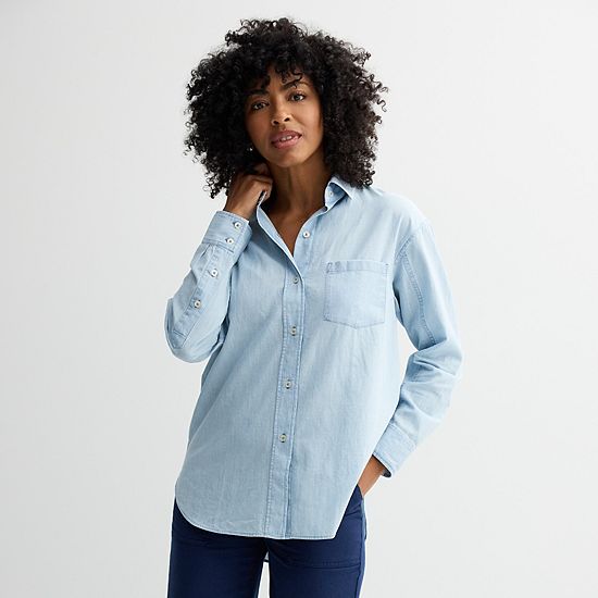  Women's Sonoma Goods For Life® Oversized Boyfriend Shirt