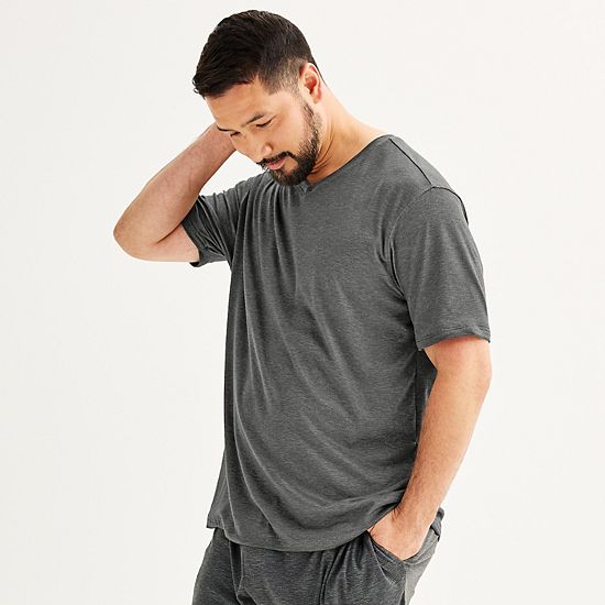  Big & Tall Sonoma Goods For Life® Supersoft V-Neck Pajama Shirt