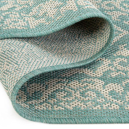  Sonoma Goods For Life® Aqua Classic Medallion Border Indoor/Outdoor Area Rugs