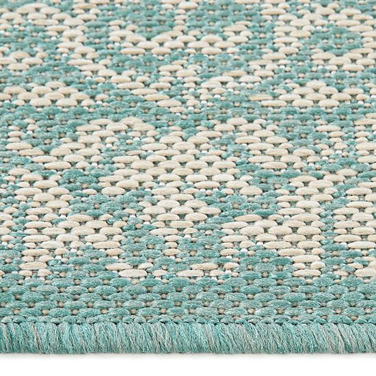  Sonoma Goods For Life® Aqua Classic Medallion Border Indoor/Outdoor Area Rugs