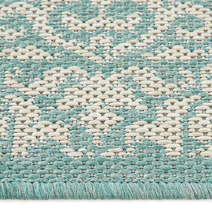  Sonoma Goods For Life® Aqua Classic Medallion Border Indoor/Outdoor Area Rugs