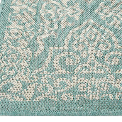 Sonoma Goods For Life® Aqua Classic Medallion Border Indoor/Outdoor Area Rugs