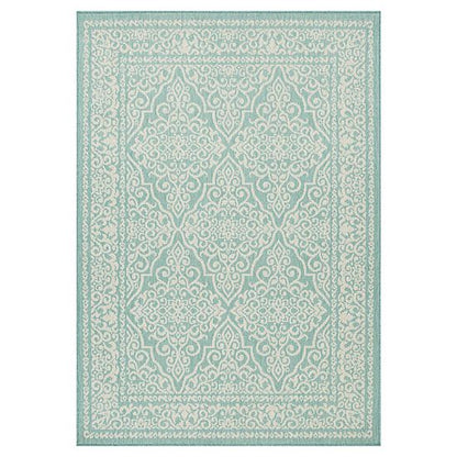  Sonoma Goods For Life® Aqua Classic Medallion Border Indoor/Outdoor Area Rugs