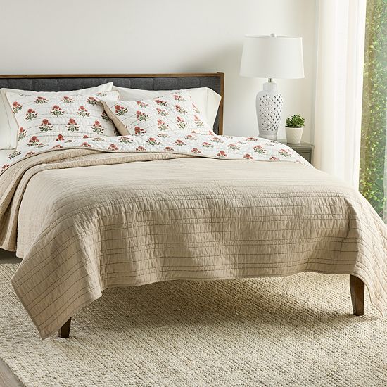  Sonoma Goods For Life® Caledonia Pick Stitch Embroidered Quilt Or Sham