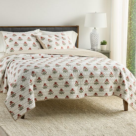  Sonoma Goods For Life® Caledonia Pick Stitch Embroidered Quilt Or Sham