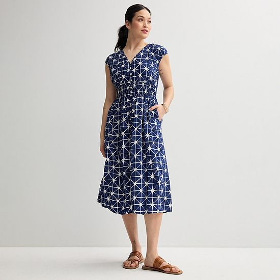  Women's Sonoma Goods For Life® Smocked Button Front Midi Dress