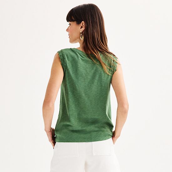  Women's Sonoma Goods For Life® Crochet Muscle Tee