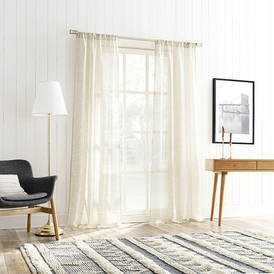  Sonoma Goods For Life® Kemi Semi-Sheer Rod Pocket Set Of 2 Curtain Panels