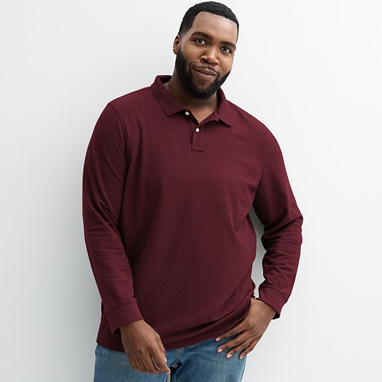  Big & Tall Sonoma Goods For Life® Long Sleeve Pique Polo