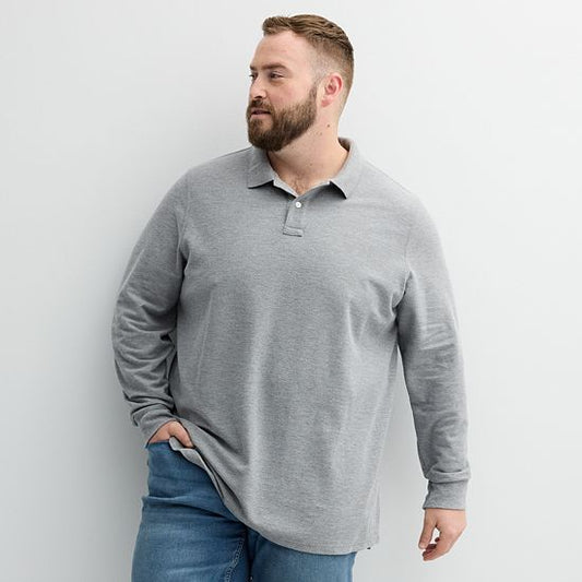  Big & Tall Sonoma Goods For Life® Long Sleeve Pique Polo