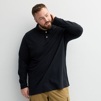  Big & Tall Sonoma Goods For Life® Long Sleeve Pique Polo