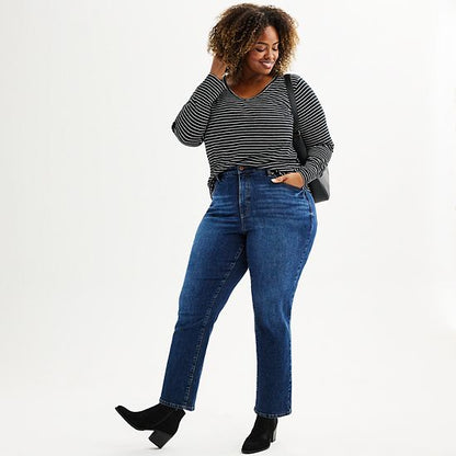  Plus Size Sonoma Goods For Life® Everyday Long Sleeve V-Neck Tee
