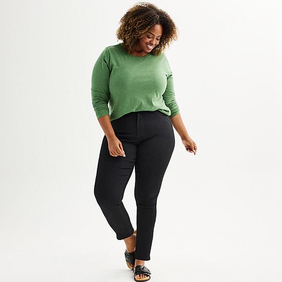  Plus Size Sonoma Goods For Life® Everyday Long Sleeve Crewneck T-Shirt