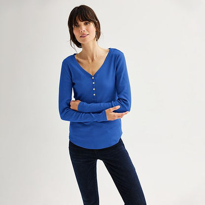  Women's Sonoma Goods For Life® Rib Long Sleeve Henley
