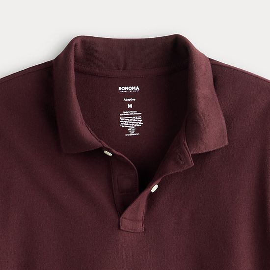  Men's Sonoma Goods For Life® Adaptive Long Sleeve Pique Polo