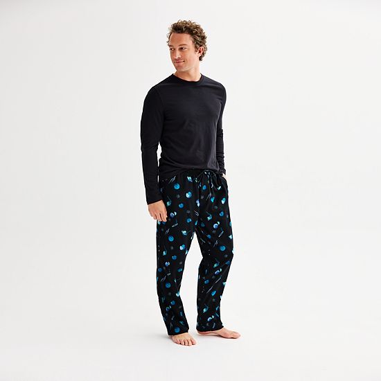  Men's Sonoma Goods For Life® 2-pc. Long Sleeve Pajama Shirt & Flannel Pajama Pants Set