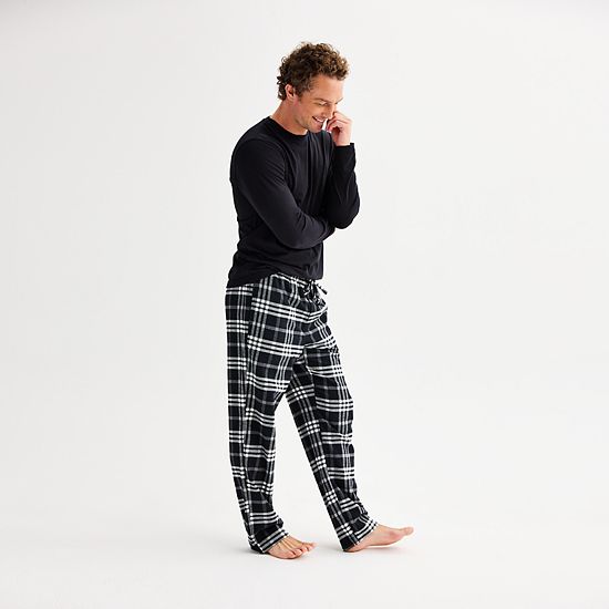  Men's Sonoma Goods For Life® 2-pc. Long Sleeve Pajama Shirt & Flannel Pajama Pants Set