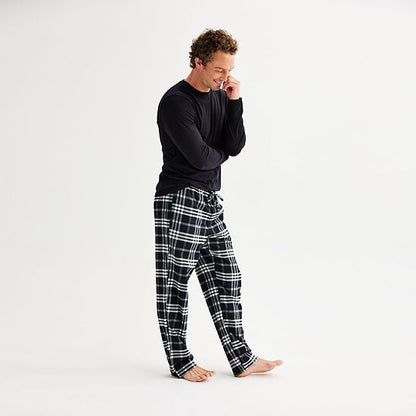  Men's Sonoma Goods For Life® 2-pc. Long Sleeve Pajama Shirt & Flannel Pajama Pants Set