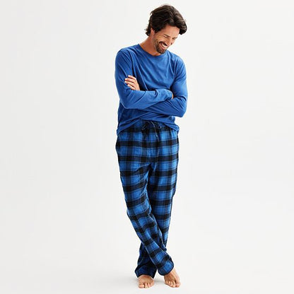  Men's Sonoma Goods For Life® 2-pc. Long Sleeve Pajama Shirt & Flannel Pajama Pants Set