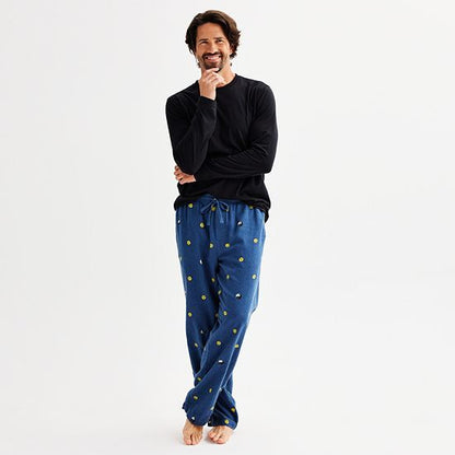  Men's Sonoma Goods For Life® 2-pc. Long Sleeve Pajama Shirt & Flannel Pajama Pants Set