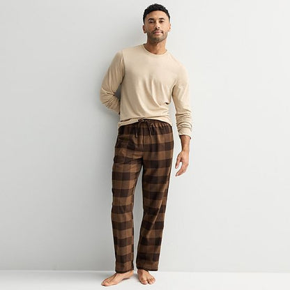  Men's Sonoma Goods For Life® 2-pc. Long Sleeve Pajama Shirt & Flannel Pajama Pants Set
