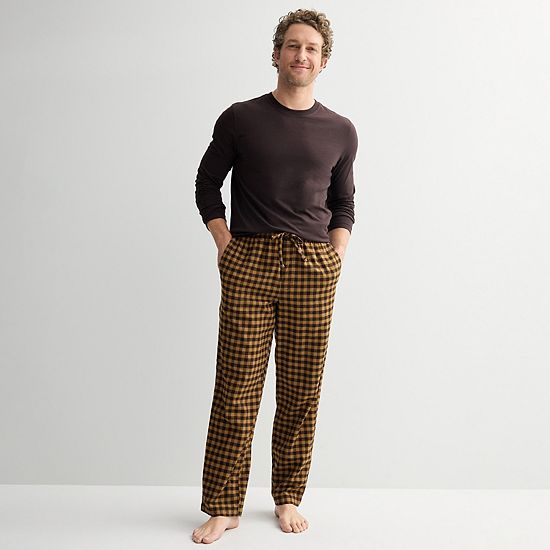  Men's Sonoma Goods For Life® 2-pc. Long Sleeve Pajama Shirt & Flannel Pajama Pants Set