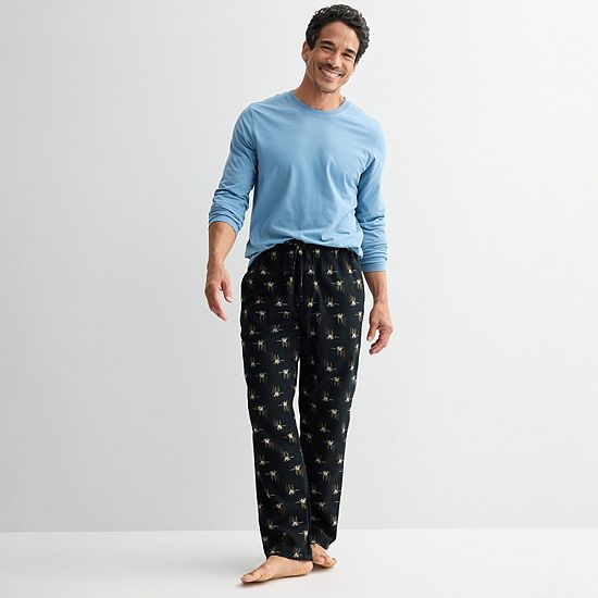  Men's Sonoma Goods For Life® 2-pc. Long Sleeve Pajama Shirt & Flannel Pajama Pants Set